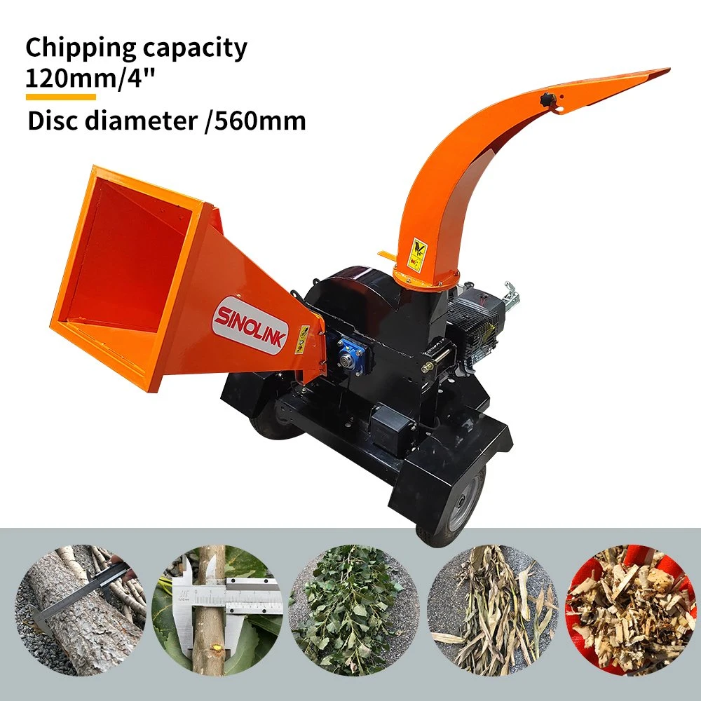 15HP Gas Engine ATV Disc Wood Chipper for Firewood