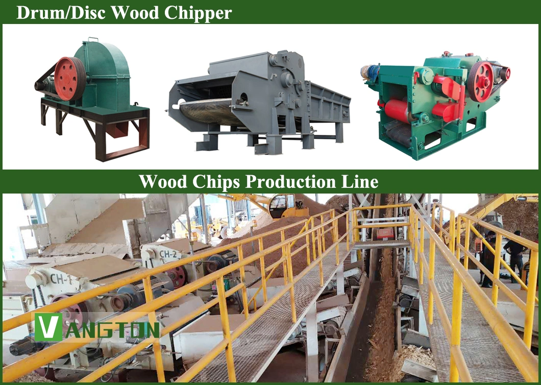 High Performance Biomass Wood Fiber Crusher / Drum Disc Chipper Shredder